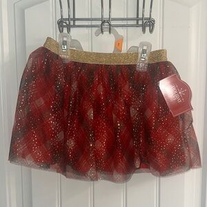 Holiday Time Red and Gold Kids Skirt